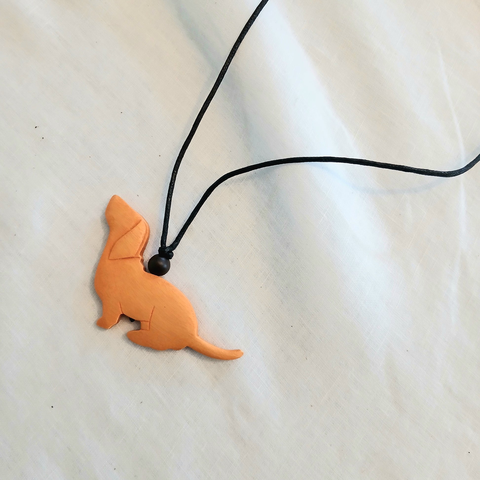 Little Dog Wooden Pendant Necklace N6-5748