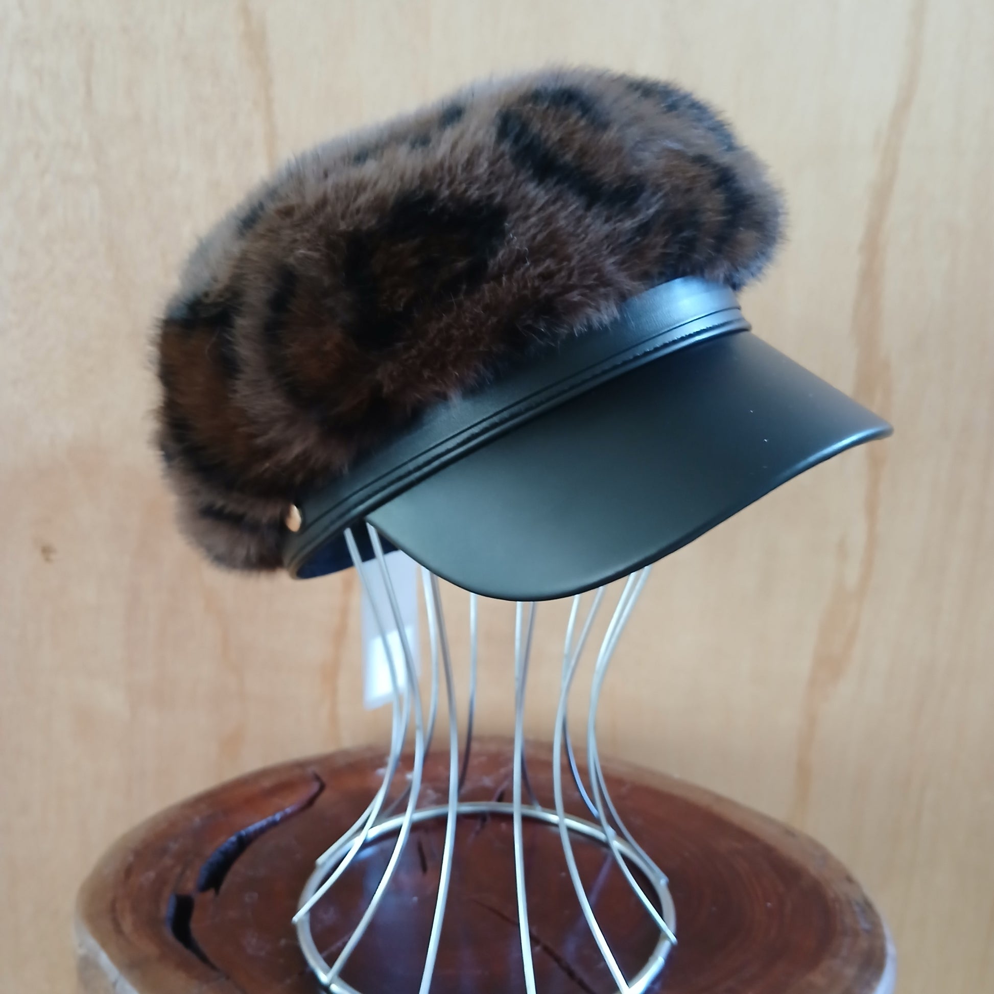 Pre-Order Faux Fur Leopard Cap Classic 7526