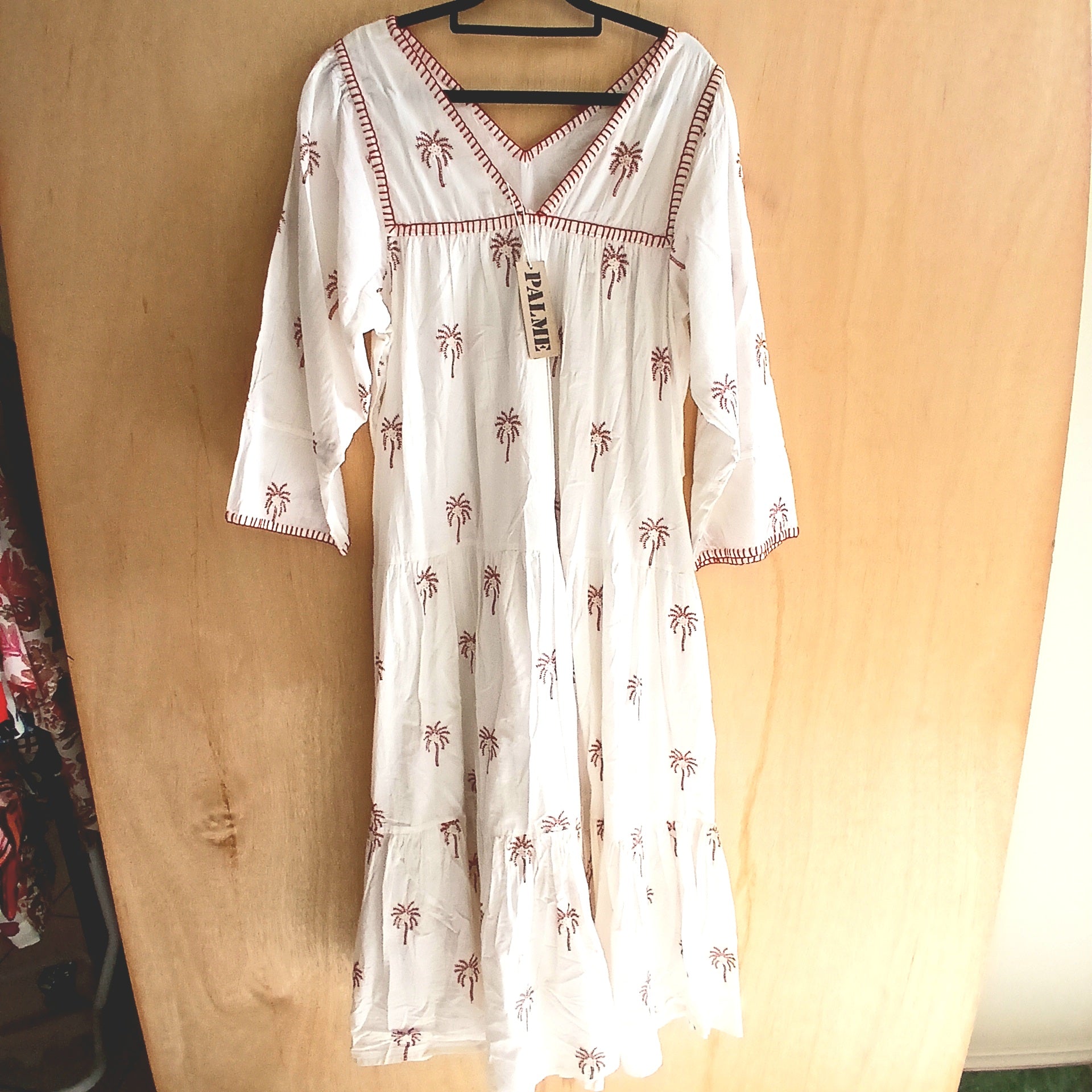 PRE-ORDER Long Pure Cotton Summer Dress with Long Sleeve 67048