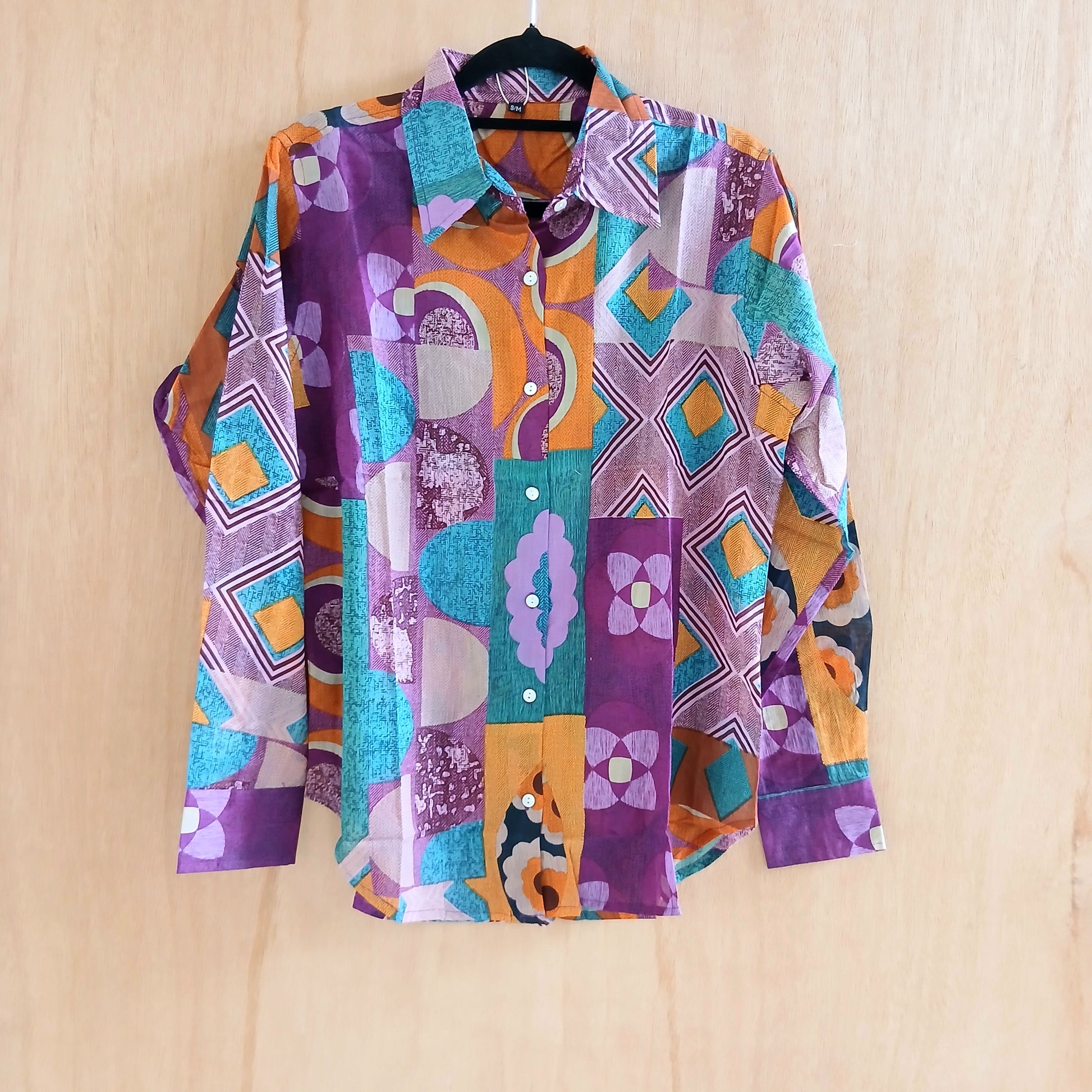 Pure Cotton Artistic Print Purple - 65954