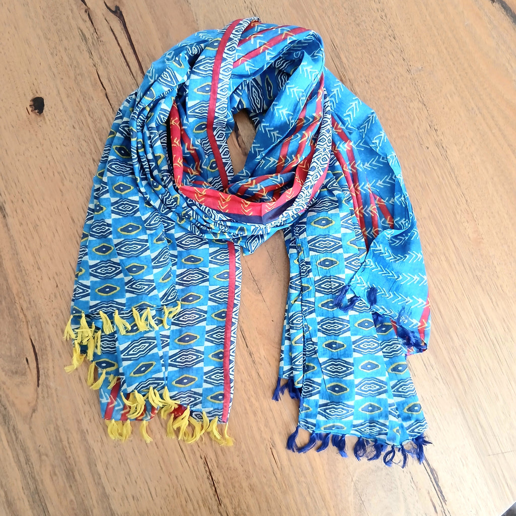 Geometric Stripes Pure Cotton Scarf 61876