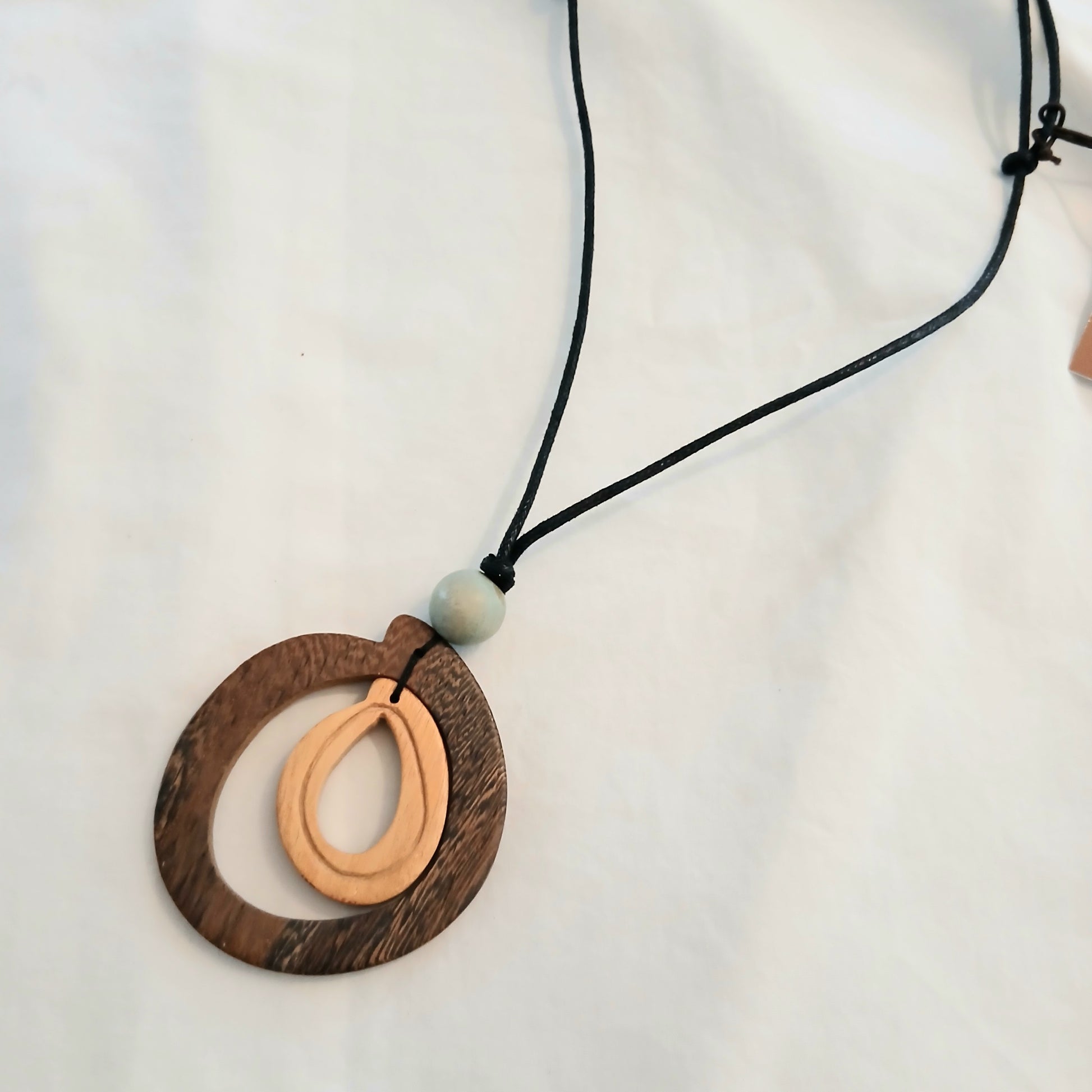 PRE-ORDER 2 Irregular Round Wooden Beads Intertwined Necklace N7-1631W