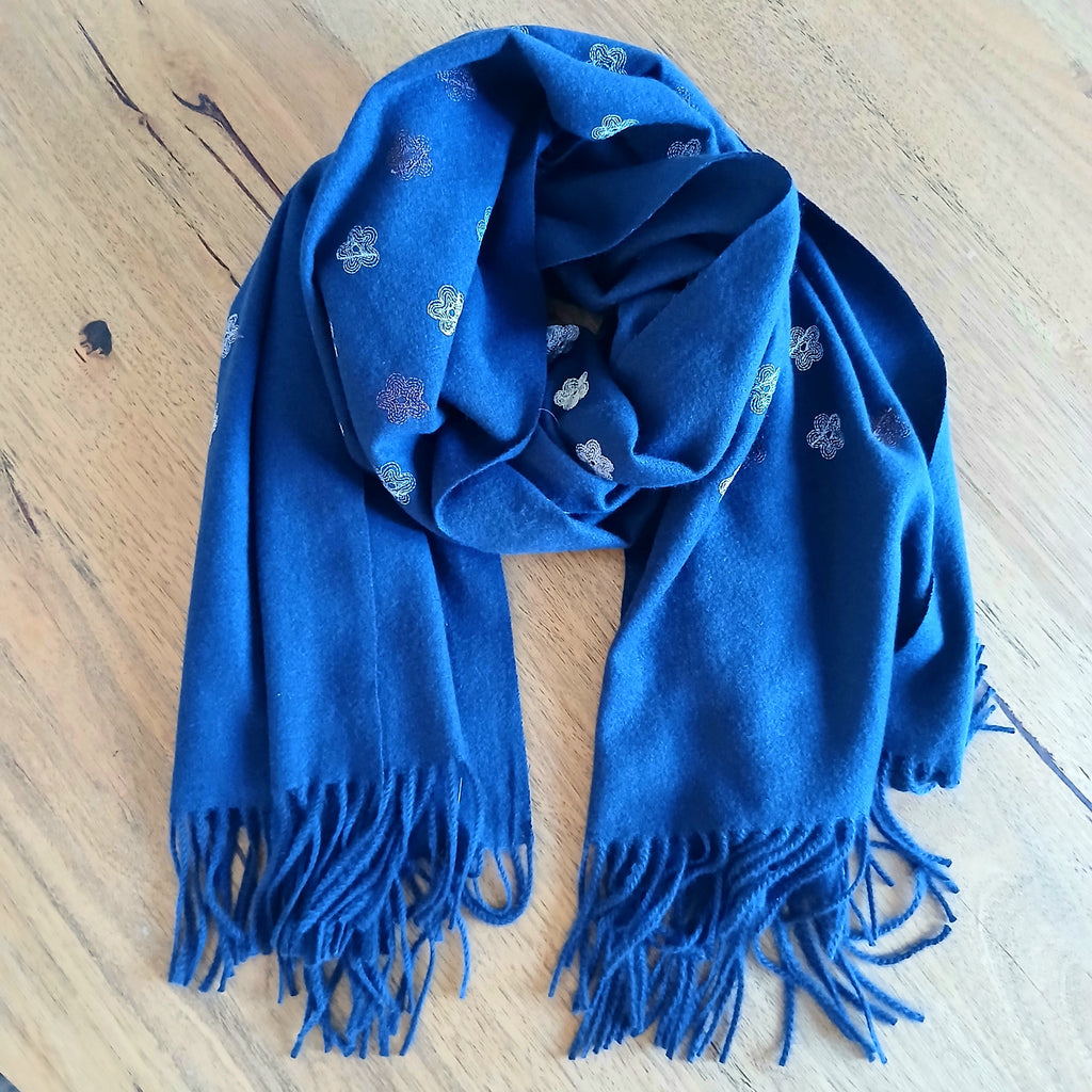 Embroidered Flower Winter Scarf 332765