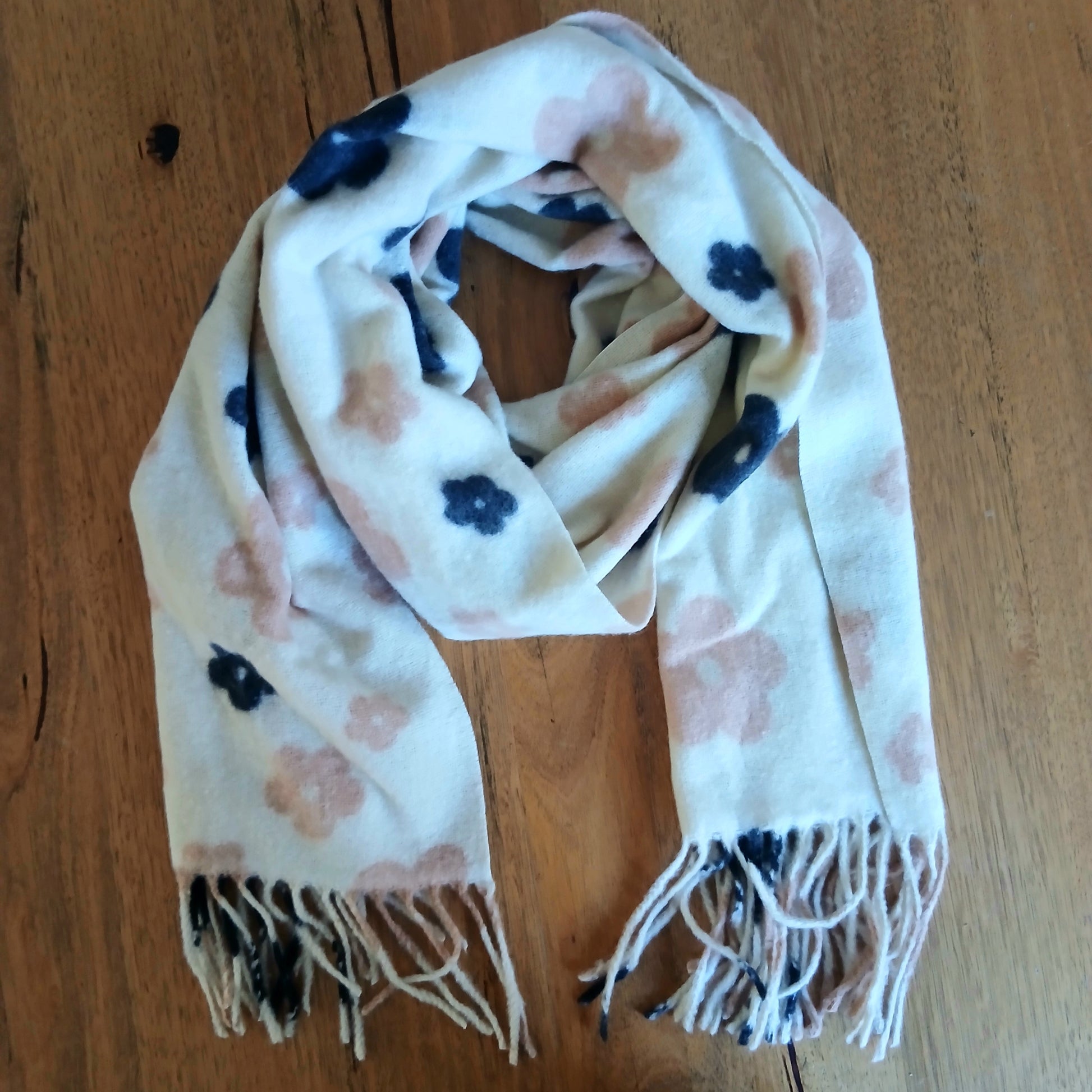 PRE-ORDER Plain with Small Flowers Winter Scarf BPS0449