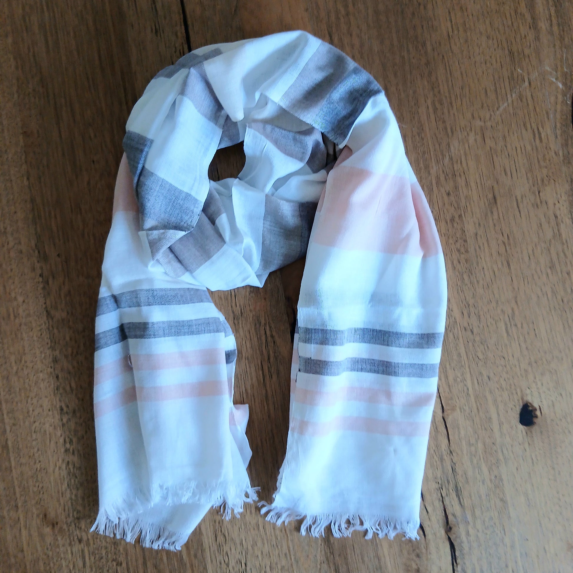 Striped Viscose Yarn Dyed Scarf - 16998