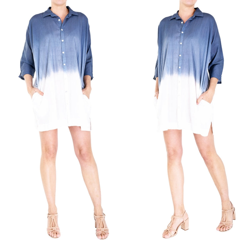 PRE-ORDER Shaded Shirt Cotton Dress 65967