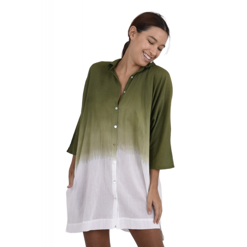 PRE-ORDER Shaded Shirt Cotton Dress 65967