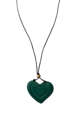 Heart Pendant Wooden Necklace N6-6041