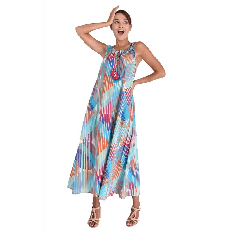 PRE-ORDER Sleeveless Long Cotton Dress 67032