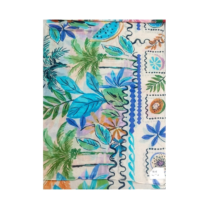 PRE-ORDER Tropical Beach and Fruits Cotton Scarf 68158