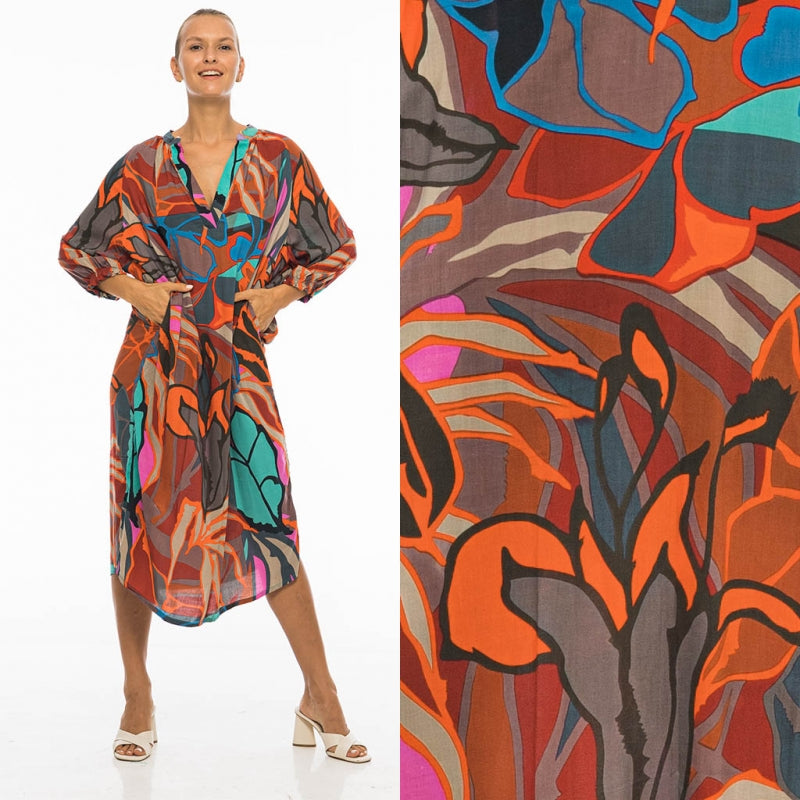 Tunisian Collar Dress Viscose 65860