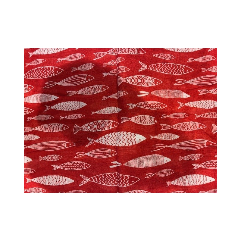 PRE-ORDER Two Tones Fish Cotton Scarf 68239