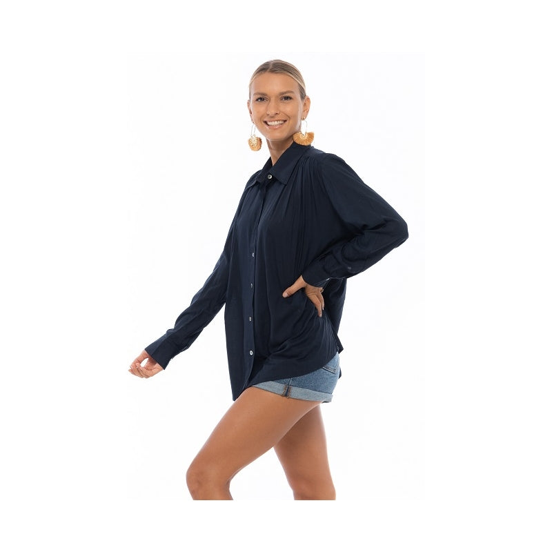 Classic Thin Long-sleeved with Buttons Viscose 63733