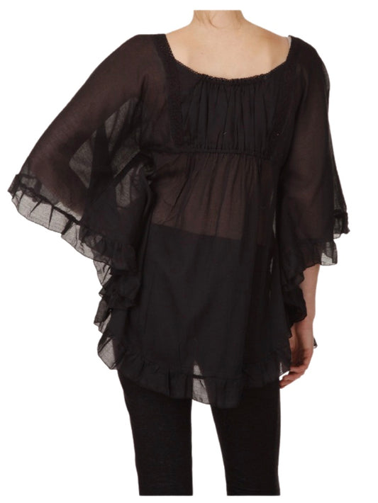 Palme Cotton Swing Top - Black