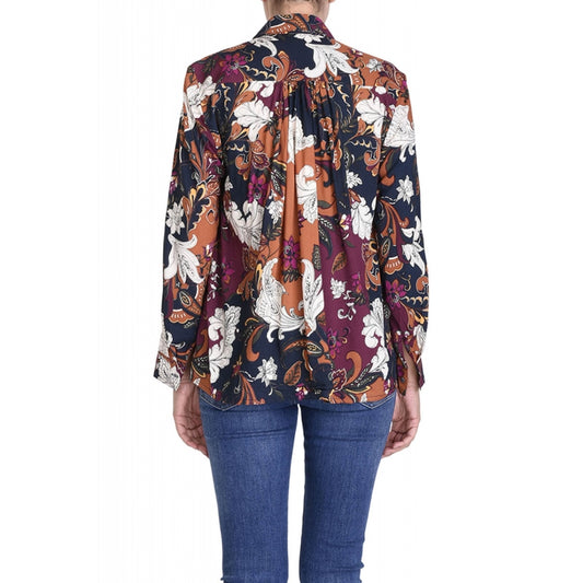 Marron Fonce Viscose Printed Shirt