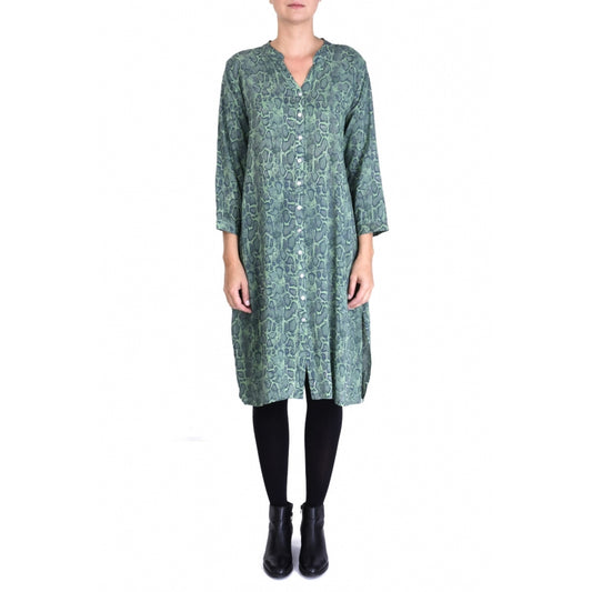 Vert Fonce Printed Viscose Dress