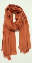 Orange Fonce Solid Color Soft Scarf