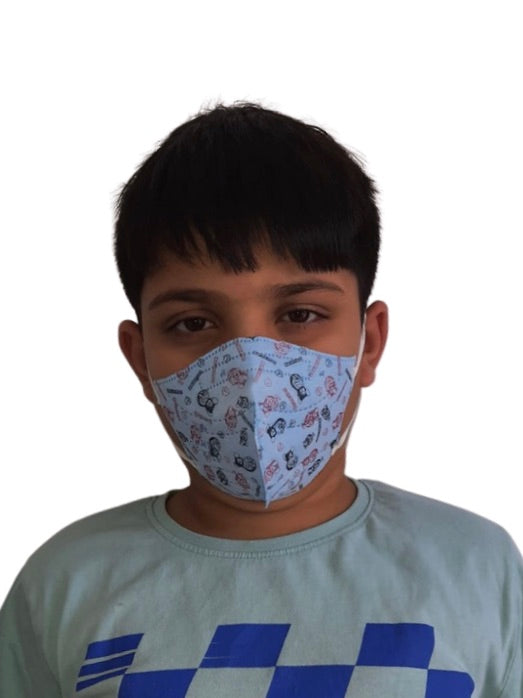 Non-Woven Boys Printed Mask - Pack of 10 (Medium fits 10-16 years)