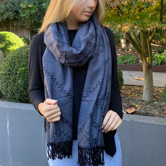 Long Oversized Scarf - Grey