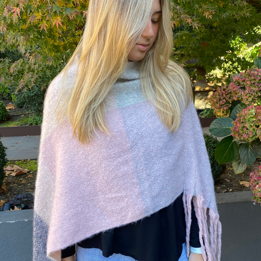 Poncho Blanket Feel - Pink