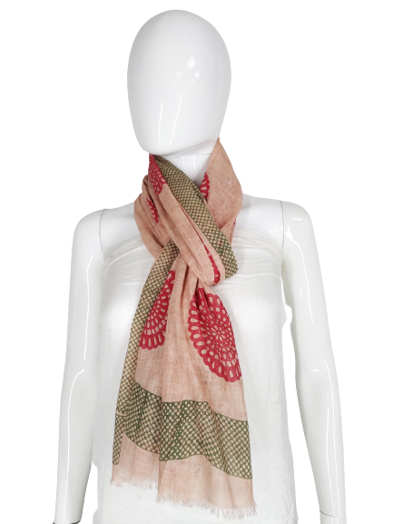 COOL COTTON NARROW WIDTH SCARF- PEACH