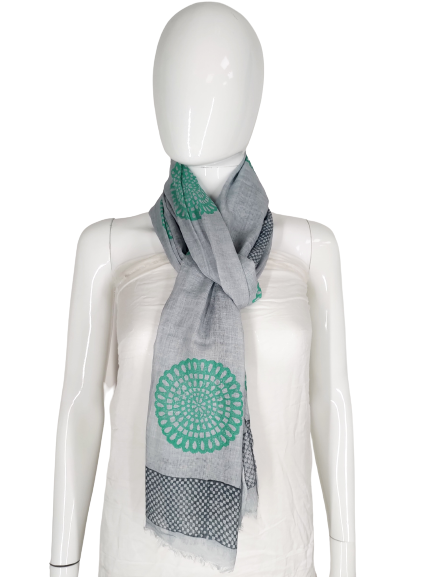 COOL COTTON NARROW WIDTH SCARF- GREY