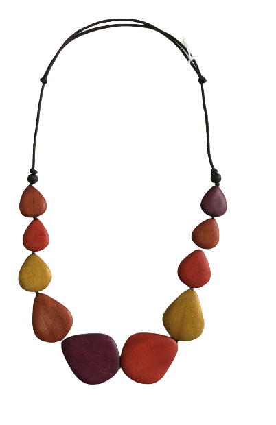 Natural Shaped Wooden Beaded Necklace N6-896GDEY