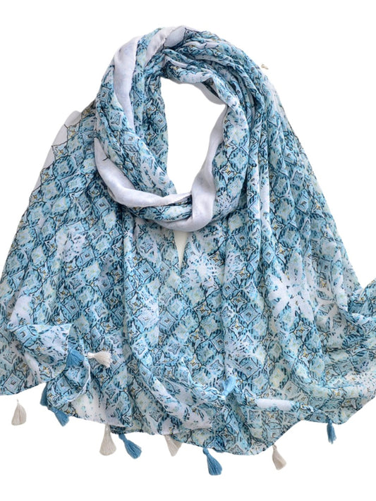 Summer Viscose Scarf - Aqua
