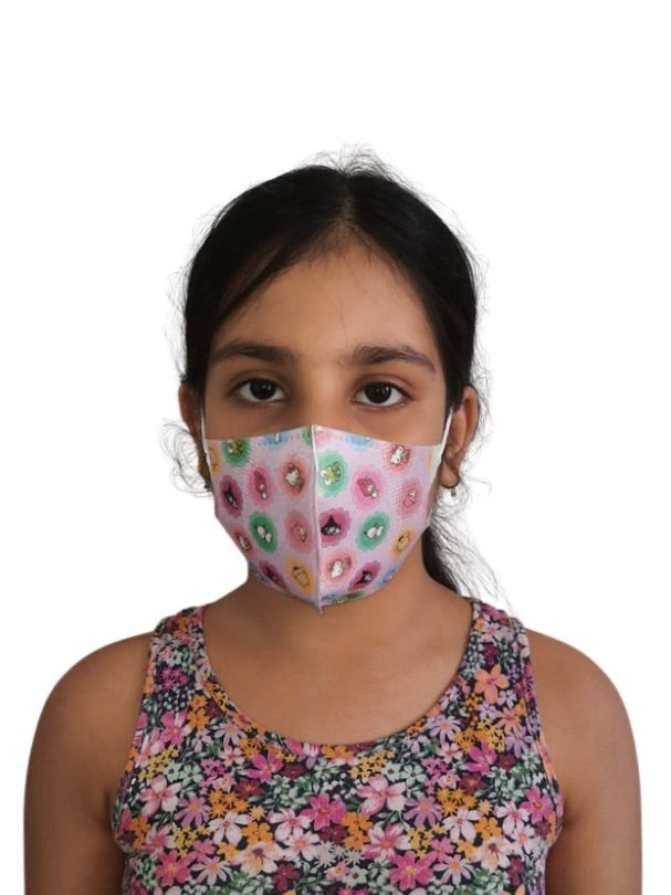 Non-Woven Girls Printed Mask - Pack of 10 (Medium fits 10-16 years)