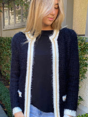 Knit Cardigan With Chain - Black