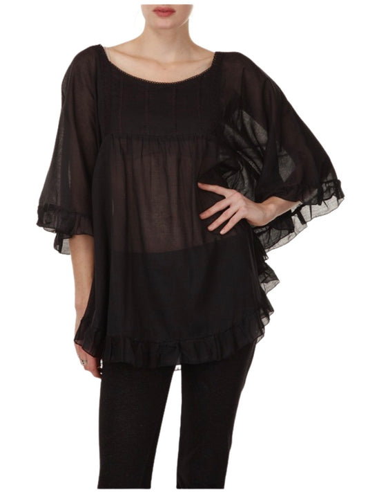 Palme Cotton Swing Top - Black