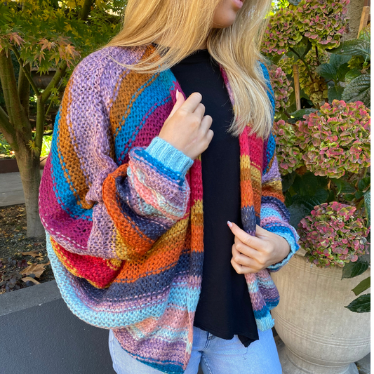 Oversized Sleeve Knit Cardigan