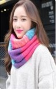 Multicolour Snood - Blue Fuchsia Mix