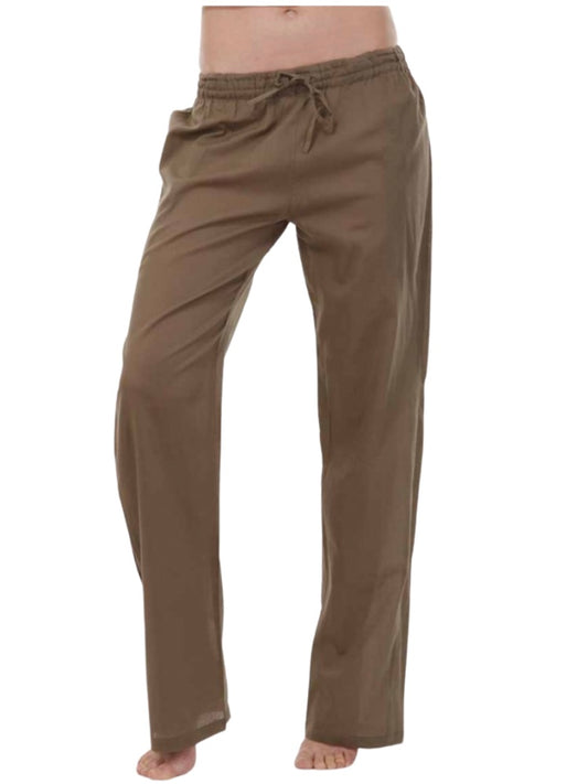 Palme Cotton Pant Smocked Waist + Pockets - Khaki