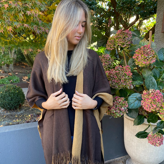 Reversible Wrap - Brown/Camel Combo