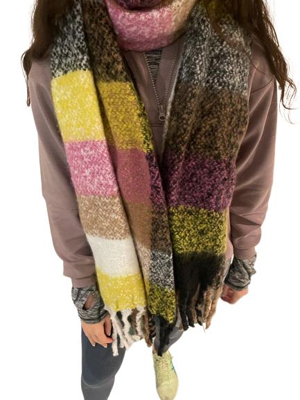 Lemon Pink Blanket Scarf