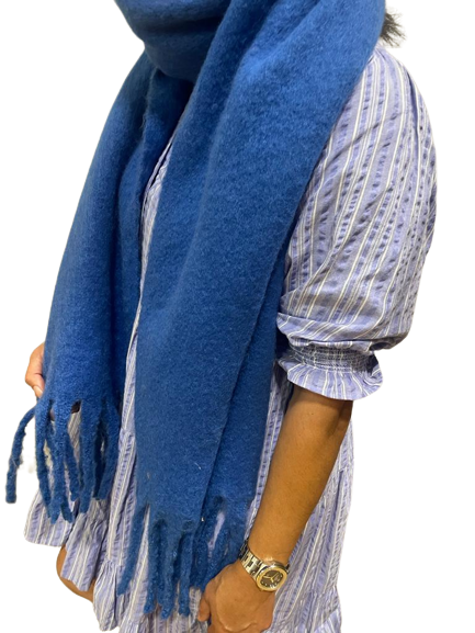 Soft Blanket Winter Scarf - Royal Blue