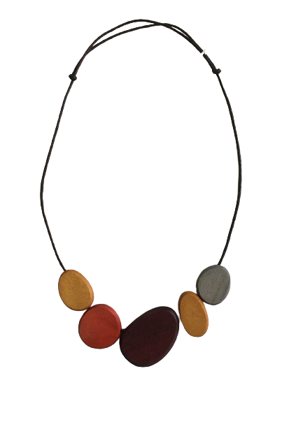 5 Wooden Beads Necklace N6-5692dhm
