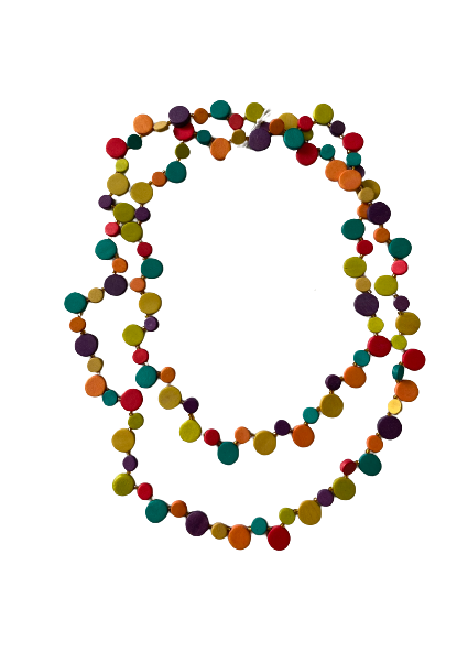Vibrant Wooden Beaded Necklace N7-199x