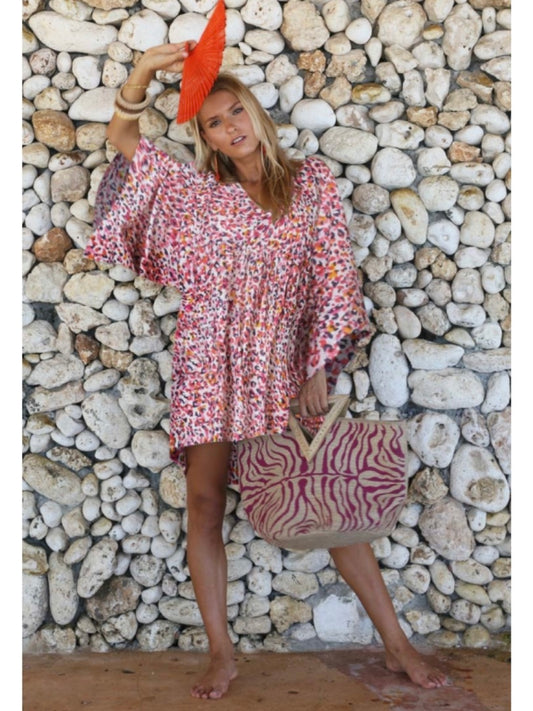 Palme Viscose Print Kimono L/XL - Red