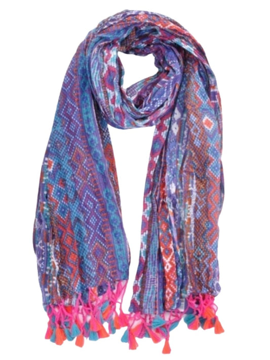Palme Cotton Scarf Brazilian Weave - Purple