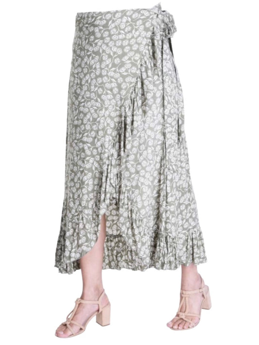 Palme Wrap Skirt - Olive