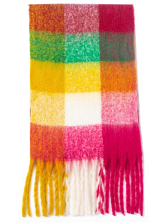 Winter Scarf - Fuschia/Mustard