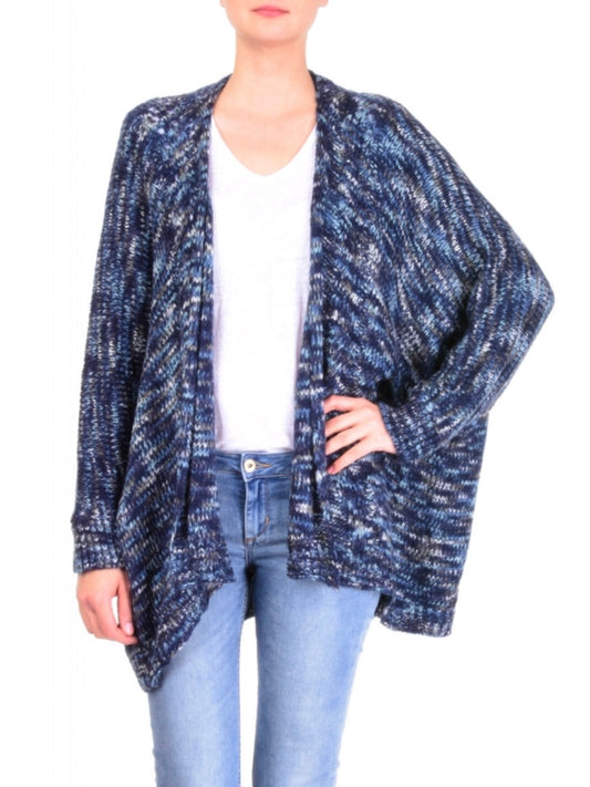 Palme Oversized Mottled Cardigan - Dark Blue