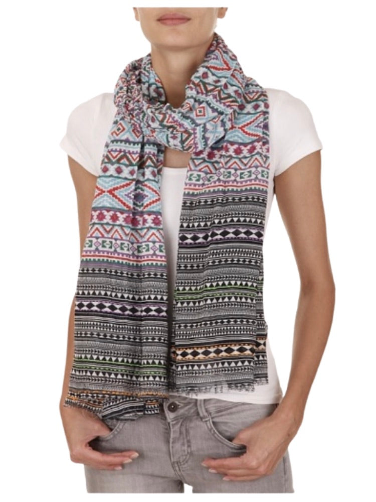 Embroidered Cotton Kilim Pattern Scarf - 46206