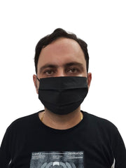 3 Layer Cotton Unisex Mask - Black