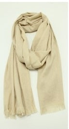 Ecru Solid Color Soft Scarf