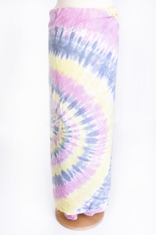 HANDMADE TYE DYE VISCOSE SARONG - Gris Clair