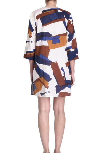 Cotton Tunic 3/4 Sleeves - Multi Fonce