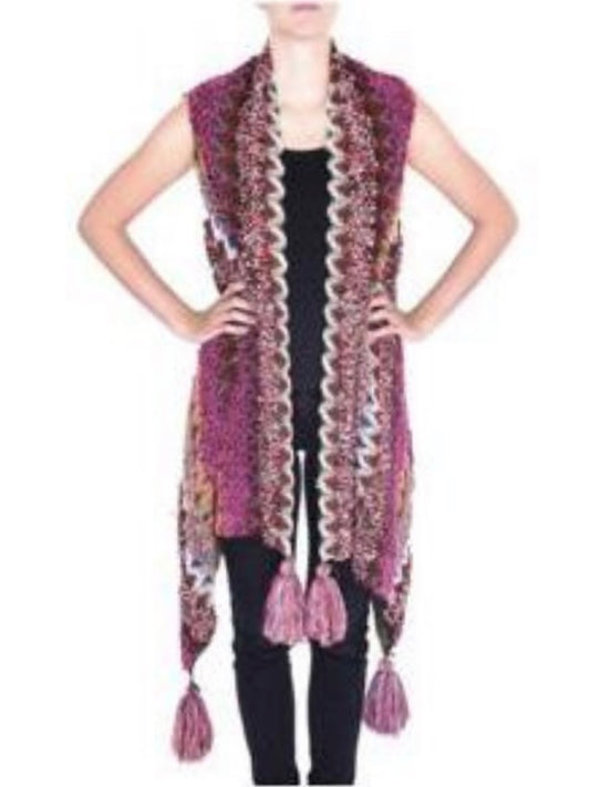 Palme Shaggy Knit Waistcoat - Pink